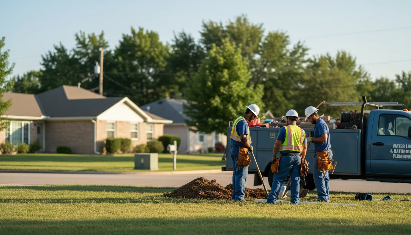 Residential water line and bathroom plumbing service in Lebo, KS